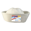 White Sailor Hats with multi-color imprint